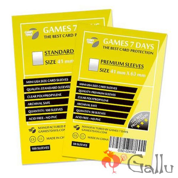 Протектори Games7Days (41 x 63 мм) Premium Mini USA (50 шт) GSD-024163 фото