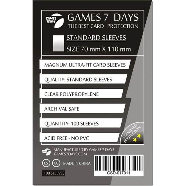 Протектори для карт Games7Days (70 х 110 мм, Magnum Ultra-Fit, 100 шт.) (STANDART) GSD-017011 фото