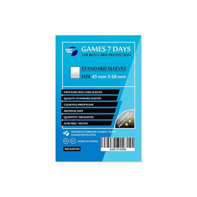 Протектори Games7Days (45 x 68 мм) Standard Mini Euro (100 шт) GSD-014568 фото