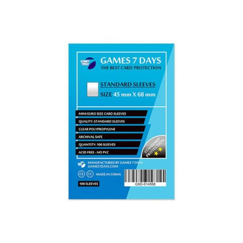 Протекторы Games7Days (45 x 68 мм) Standard Mini Euro (100 шт) GSD-014568 фото