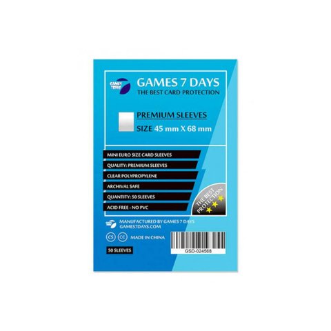 Протекторы Games7Days (45 x 68 мм) Premium Mini Euro (50 шт) GSD-024568 фото