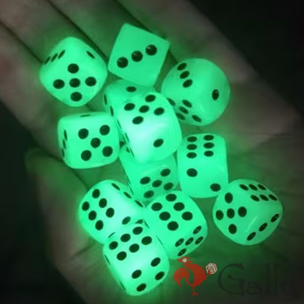 Кубик D6 &ndash; світиться в темряві GlD6l фото