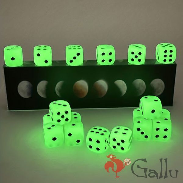 Кубик D6 &ndash; світиться в темряві GlD6l фото