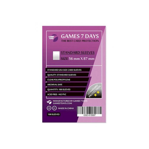 Протекторы Games7Days (56 х 87 мм) Standard USA (100 шт) GSD-015687 фото
