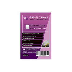 Протектори Games7Days (56 x 87 мм) Premium USA (50 шт) GSD-025687 фото