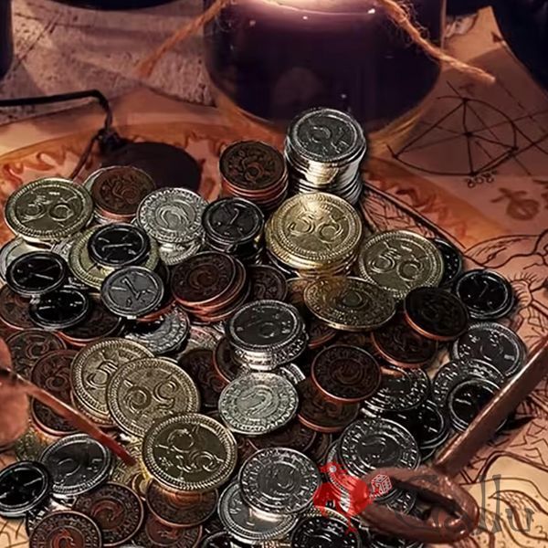 Metal Coins for DnD and Board Games with Denominations Gl74MC photo